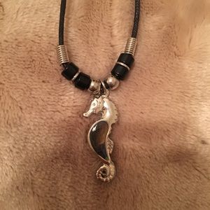 Silver Seahorse Mood Necklace